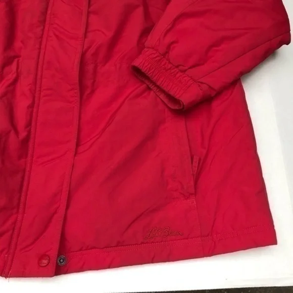 L.L.Bean quilted lined parka coat women’s L coral - Picture 2 of 8